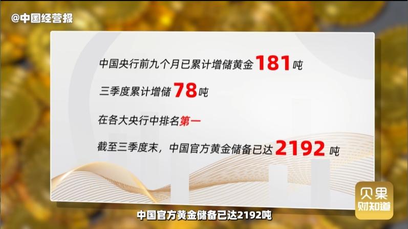 中国央行连续第十二个月增加黄金储备